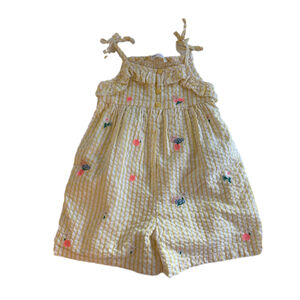 Marks & Spencer Girls Yellow & White Striped Basic Jumpsuit 2-3 years